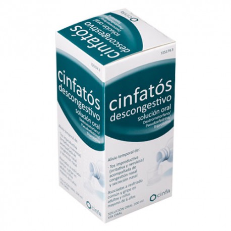 Cinfatos Expectorante jarabe 200 ml, Guaifenesina + Dextrometorfano